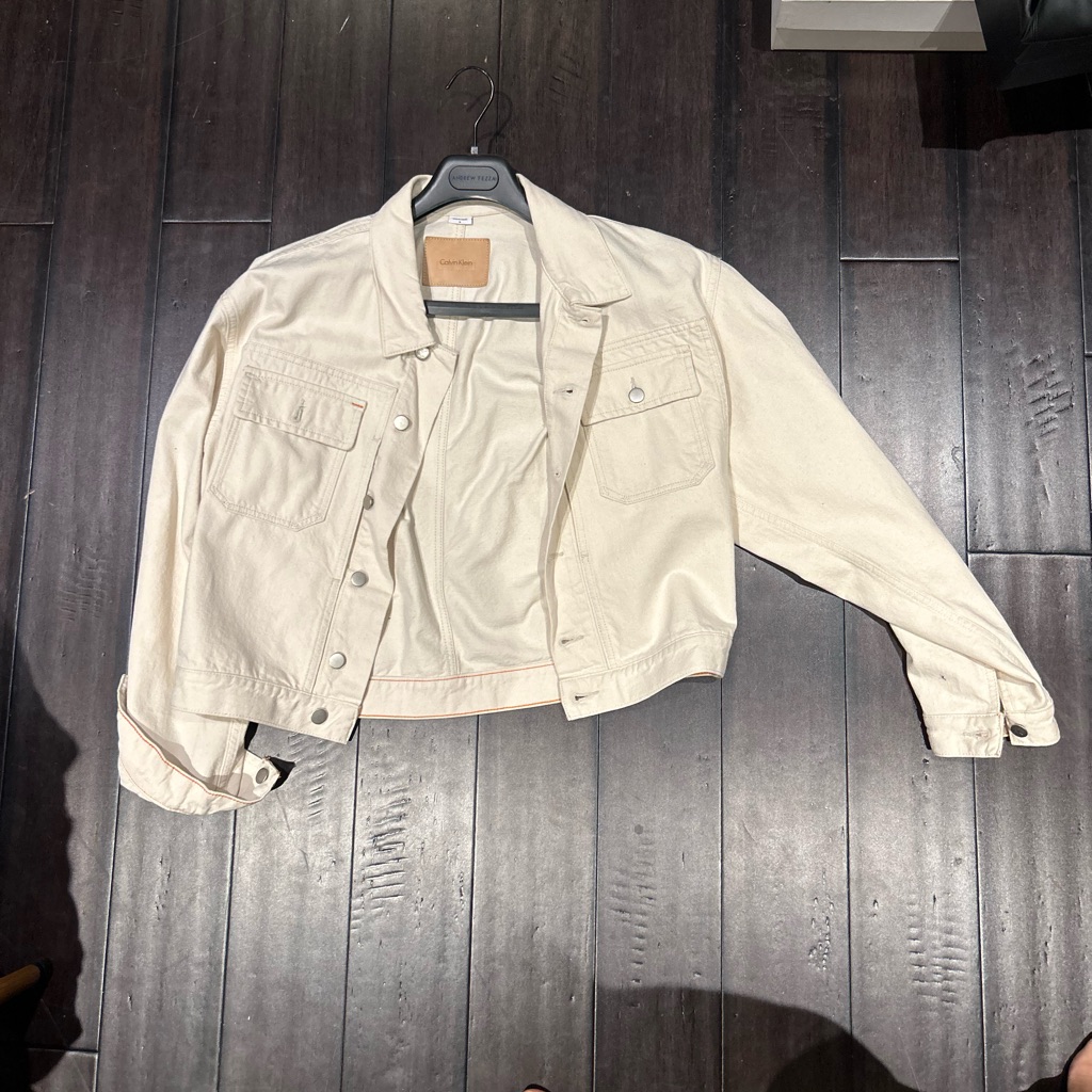 Heron Preston For Calvin Klein Cream Denim Jacket